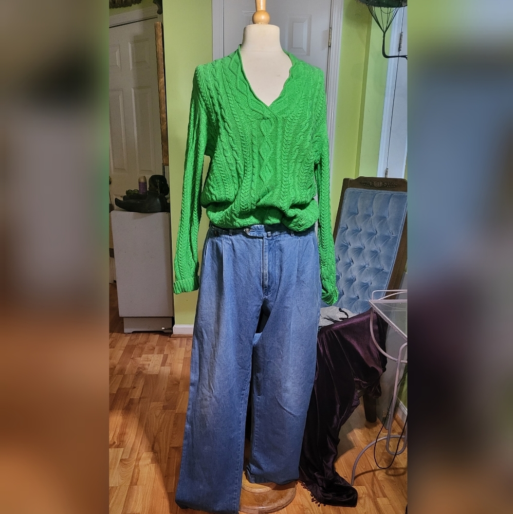 ⚡️Green Chaps Cable Knit Sweater - Picture 5 of 5